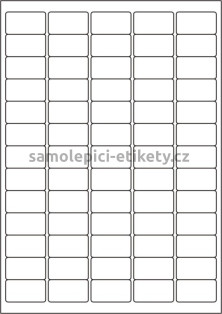 Etikety PRINT 38x21,2 mm (100xA4), oblé rohy - bílý metalický papír