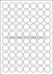 Etikety PRINT kruh průměr 25 mm (100xA4) - bílý metalický papír