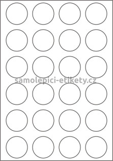 Etikety PRINT kruh průměr 40 mm (1000xA4) - bílý metalický papír