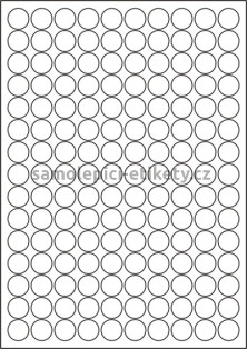 Etikety PRINT kruh průměr 18 mm (100xA4) - hnědý proužkovaný papír