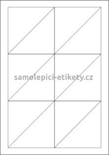 Etikety PRINT 90x90 mm, trojúhelník (1000xA4) - hnědý proužkovaný papír