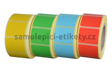Termoetikety na kotouči 40x45 mm barevné
