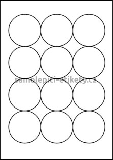 Etikety PRINT kruh průměr 60 mm bílé (balení 100xA4)