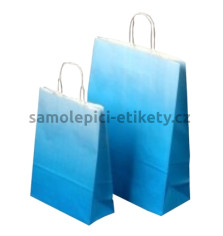 Papírová taška 32x13x42 cm, s krouceným uchem, modrá (uvnitř bílá)