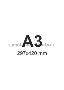 Etikety PRINT 297x420 mm (50xA3) - bílá matná polyetylenová folie 105 g/m2