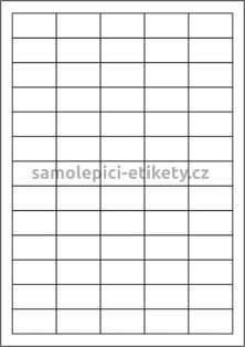 Etikety PRINT 38x21,2 mm bílé pololesklé 250 g/m2 (50xA4), ostré rohy