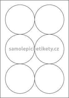 Etikety PRINT kruh průměr 95 mm bílé pololesklé 250 g/m2 (50xA4)