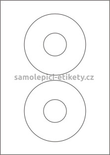 Etikety PRINT CD 118/44 mm (100xA4) - bílá matná polyetylenová folie 105 g/m2