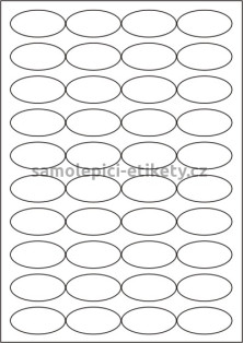 Etikety PRINT elipsa 45x25 mm (100xA4) - transparentní lesklá polyesterová folie