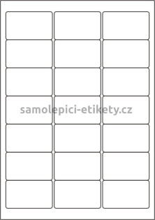 Etikety PRINT 63,5x38,1 mm (100xA4) - stříbrná matná polyesterová folie