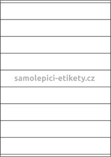 Etikety PRINT 210x32 mm (100xA4) - stříbrná matná polyesterová folie