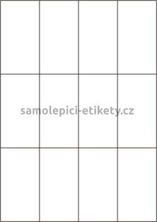 Etikety PRINT 52,5x99 mm (100xA4) - bílý metalický papír