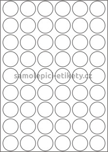 Etikety PRINT kruh průměr 30 mm (100xA4) - bílý metalický papír