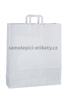 Papírová taška 44x14x50 cm s plochými papírovými držadly, bílá