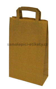 Papírová taška 24x11x33 cm s plochými papírovými držadly, přírodní