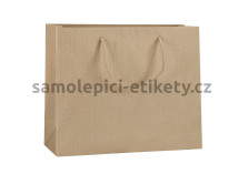 Papírová taška 32x10x27,5 cm s bavlněnými držadly, přírodní