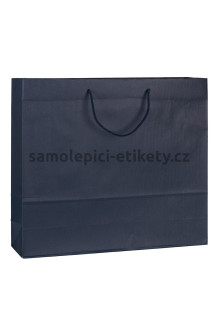 Papírová taška 55x15x48 cm s bavlněnými držadly, modrá