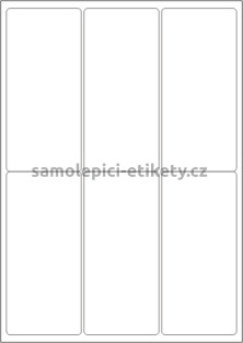 Etikety PRINT 65x142 mm bílé pololesklé 250 g/m2 (1000xA4)