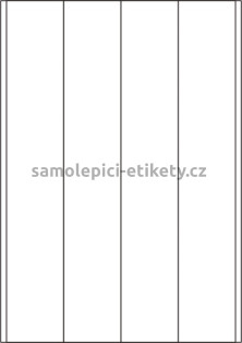 Etikety PRINT 50x297 mm (100xA4) - zrcadlově lesklá stříbrná polyesterová folie