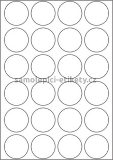 Etikety PRINT kruh 45 mm (100xA4) - zrcadlově lesklá stříbrná polyesterová folie