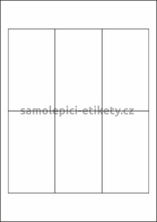 Etikety PRINT 63x110 mm (100xA4) - zrcadlově lesklá stříbrná polyesterová folie