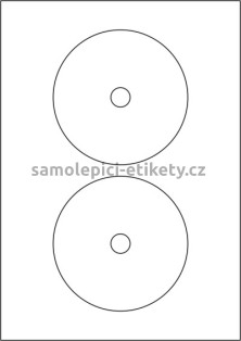 Etikety PRINT CD 118/18 mm (100xA4) - bílá matná polyesterová folie