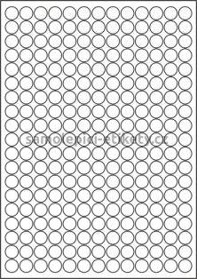 Etikety PRINT kruh 14 mm (100xA4) - bílá lesklá polyesterová folie